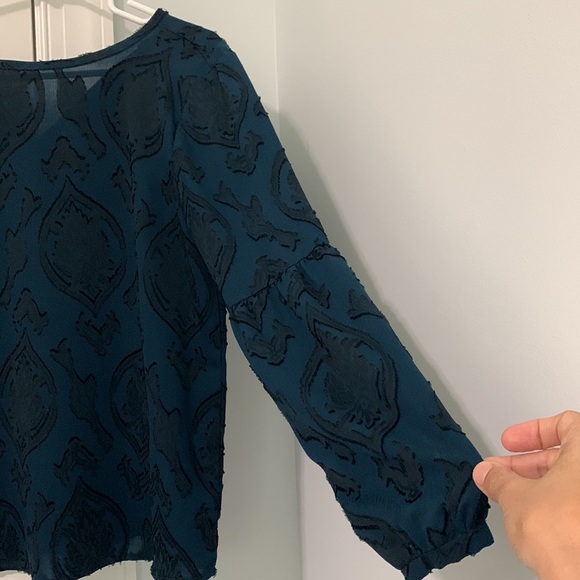 Teal and Black LOFT Top SP Made in Indonesia - Picture 2 of 6